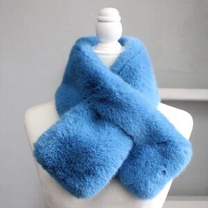 A New Day Target One Size Cobalt Blue Faux Fur Pull-Through Scarf